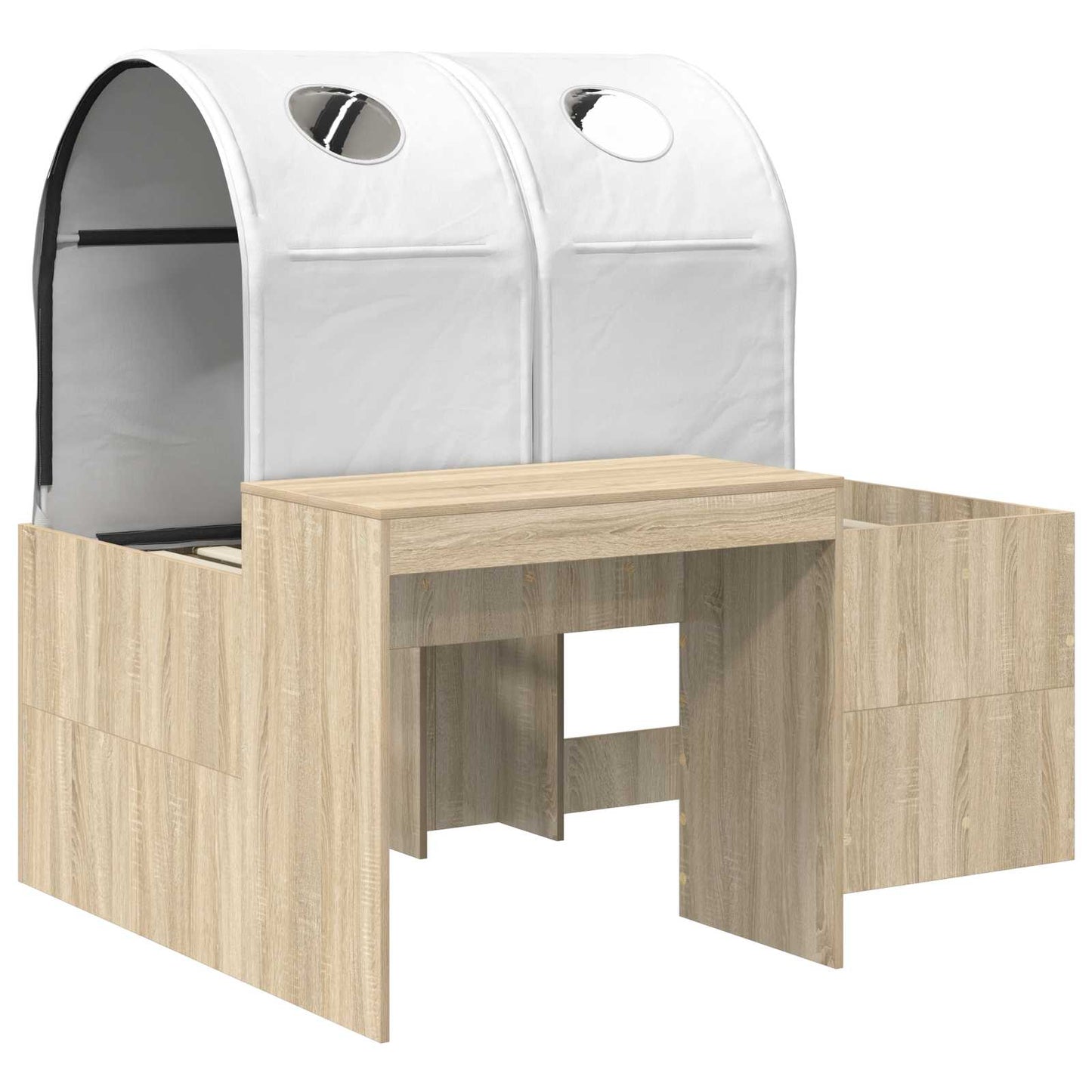 Letto con Tunnel 3 pz Rovere Artigianale e Bianco | homemem39