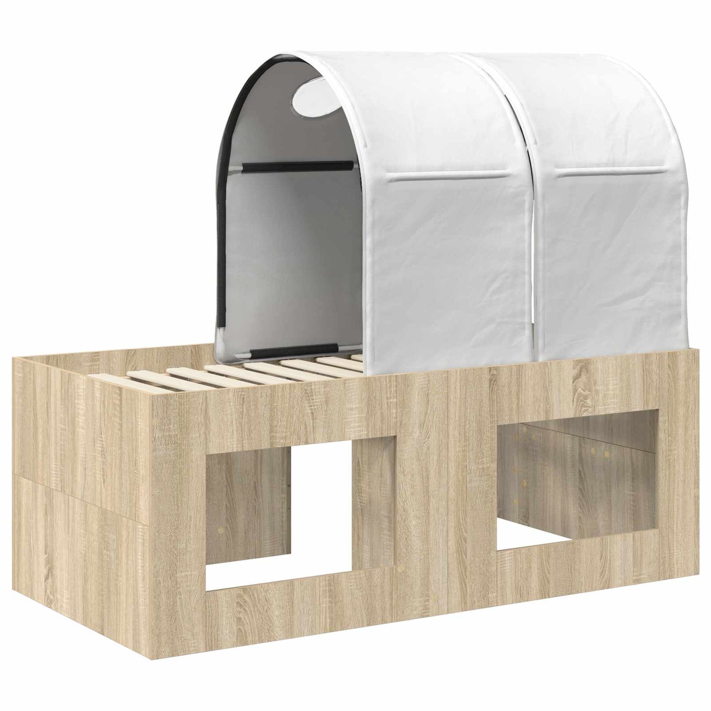 Letto con Tunnel 3 pz Rovere Artigianale e Bianco | homemem39