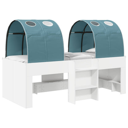 Letto con Tunnel 3 pz Bianco e azzurro Legno ingegnerizzato | homemem39