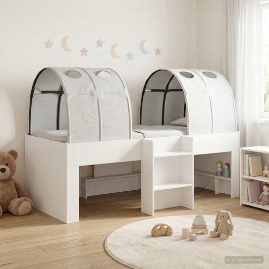 Letto con Tunnel 3 pz Bianco Legno ingegnerizzato | homemem39