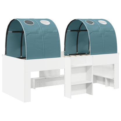 Letto Alto per Bambini con Tunnel 3 pz Bianco e azzurro | homemem39