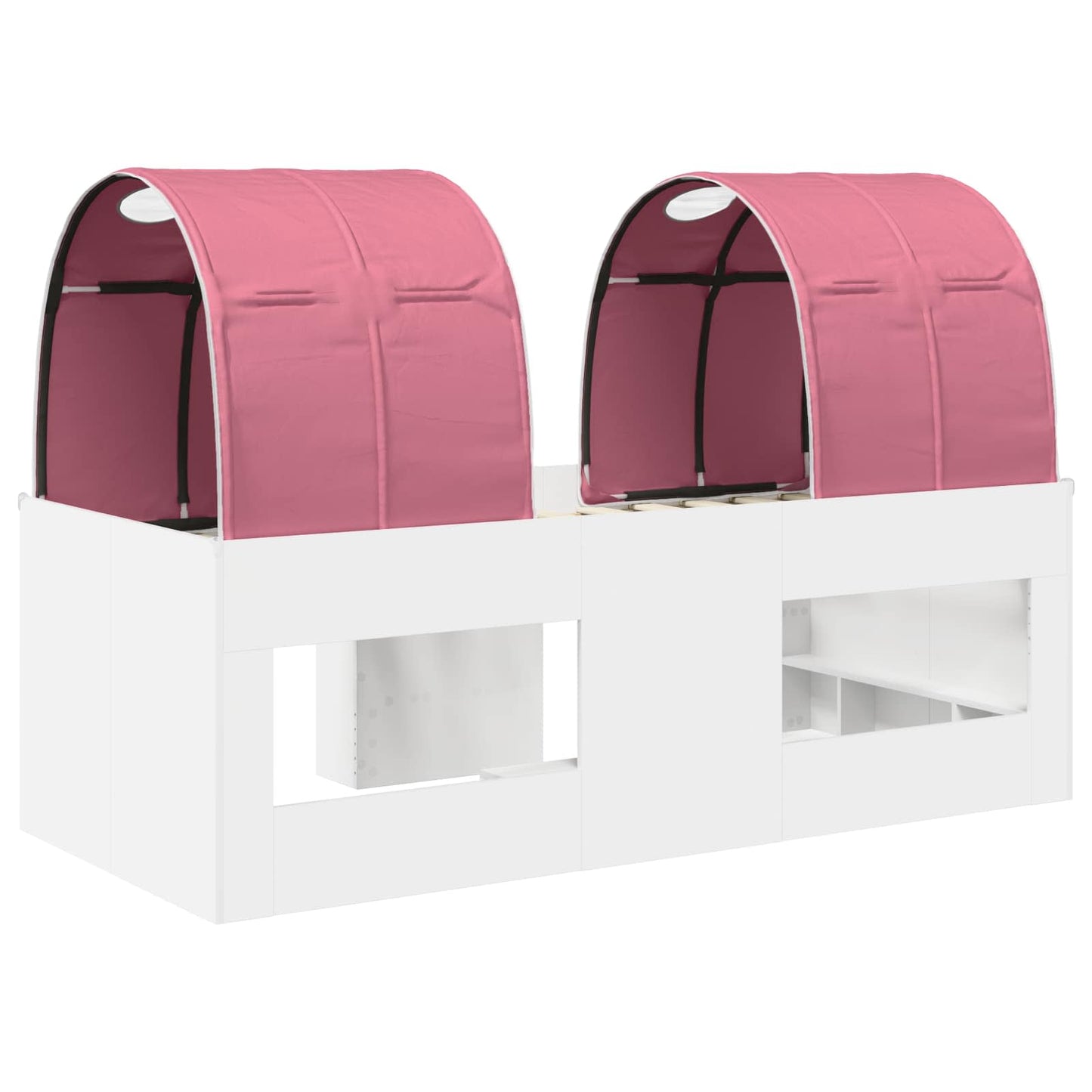 Letto Alto per Bambini con Tunnel 3 pz Bianco e Rosa | homemem39