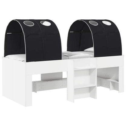 Letto Alto per Bambini con Tunnel 3 pz Bianco e Nero | homemem39