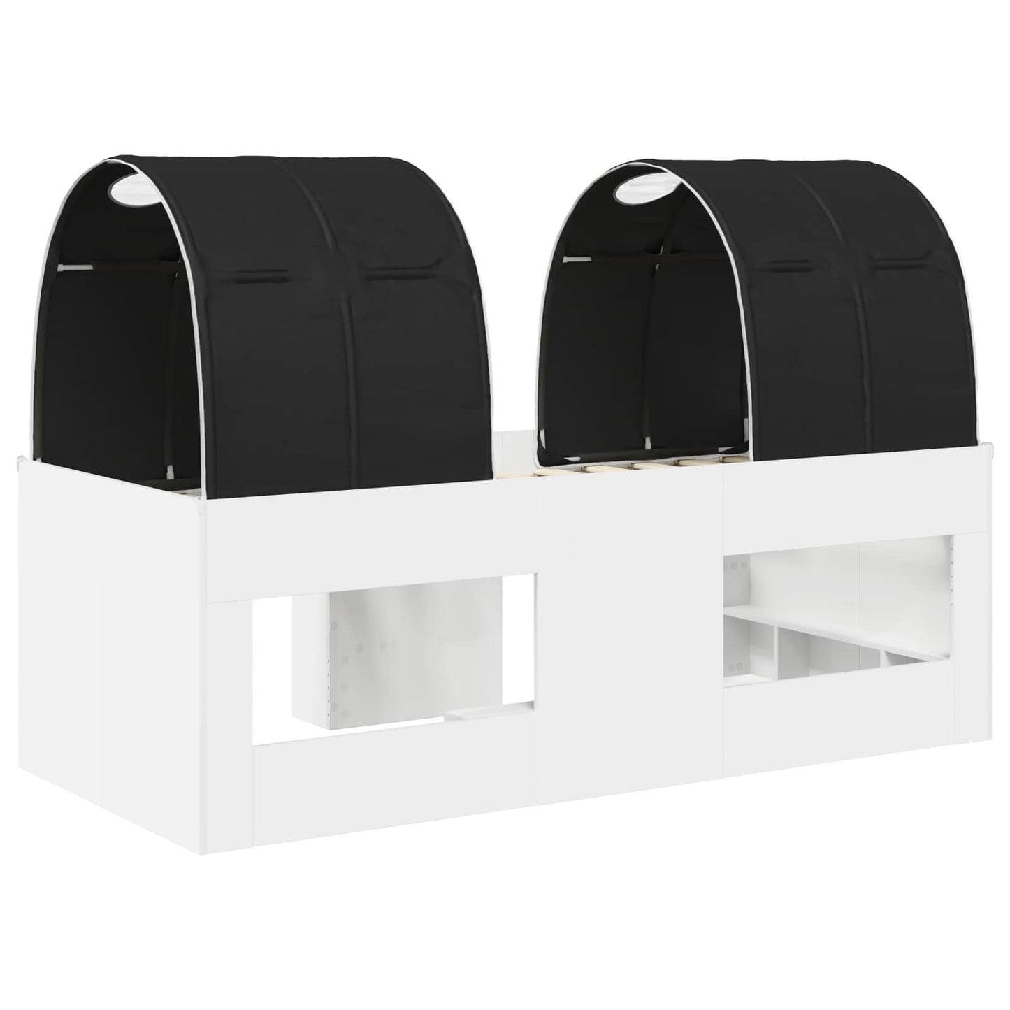 Letto Alto per Bambini con Tunnel 3 pz Bianco e Nero | homemem39