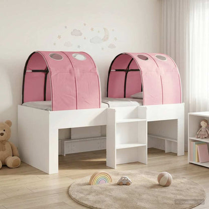 Letto con Tunnel 3 pz Bianco e Rosa Legno ingegnerizzato | homemem39