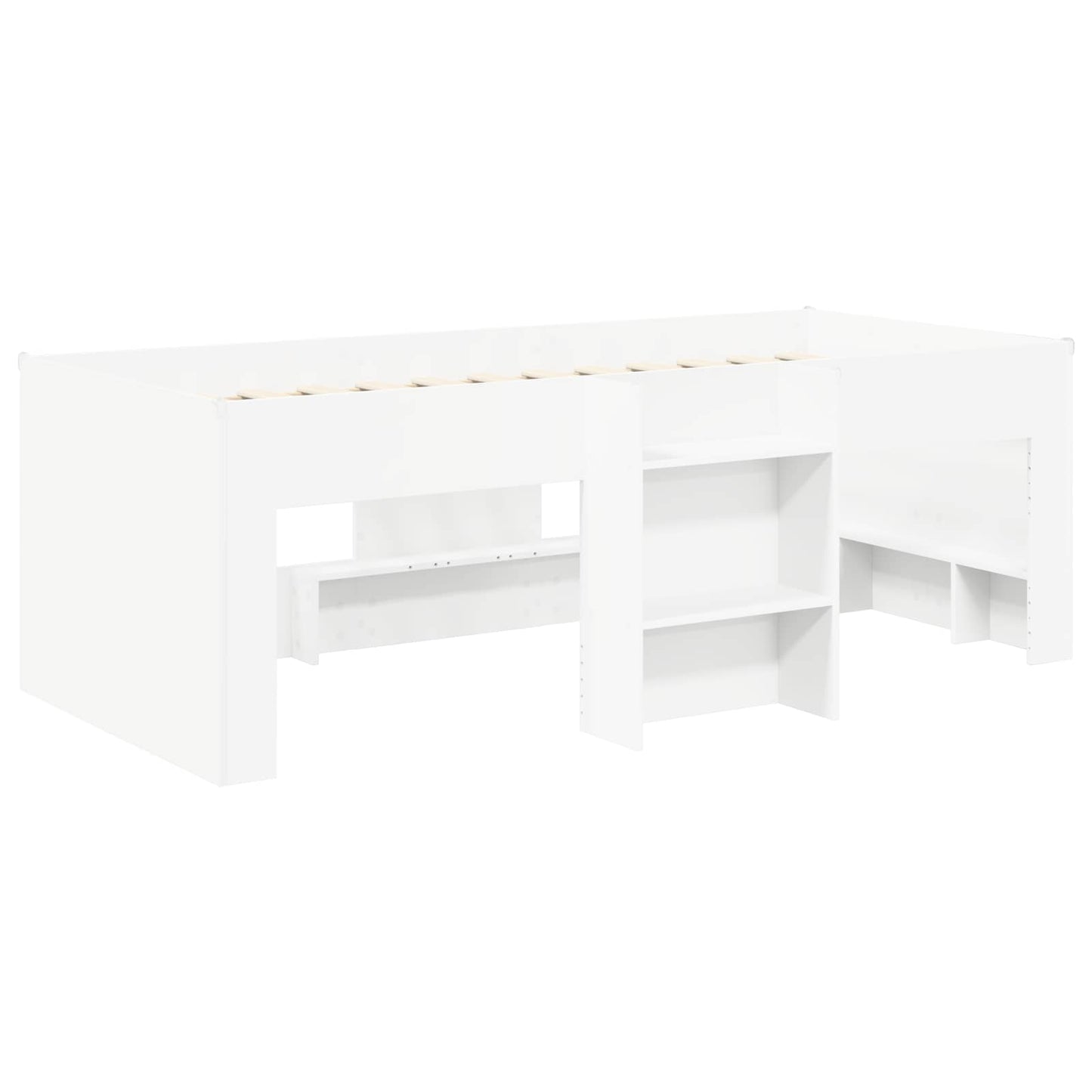 Letto con Tunnel 3 pz Bianco e Rosso Legno ingegnerizzato