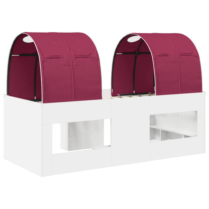 Letto con Tunnel 3 pz Bianco e Rosso Legno ingegnerizzato | homemem39