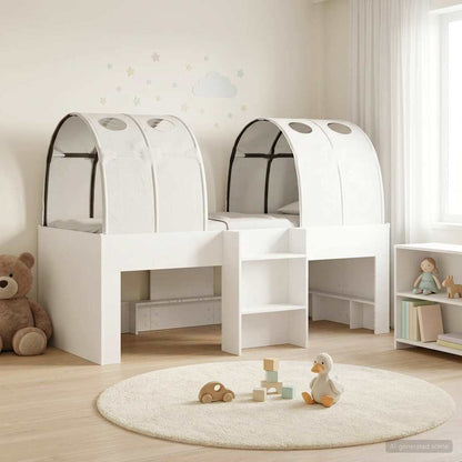 Letto con Tunnel 3 pz Bianco Legno ingegnerizzato