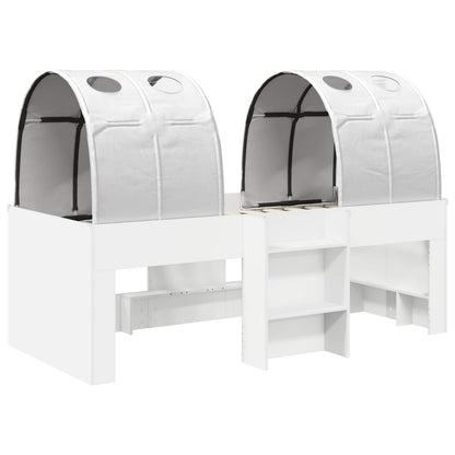 Letto con Tunnel 3 pz Bianco Legno ingegnerizzato