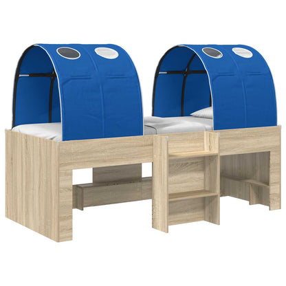 Letto con Tunnel 3 pz Rovere Sonoma e Blu Legno ingegnerizzato | homemem39