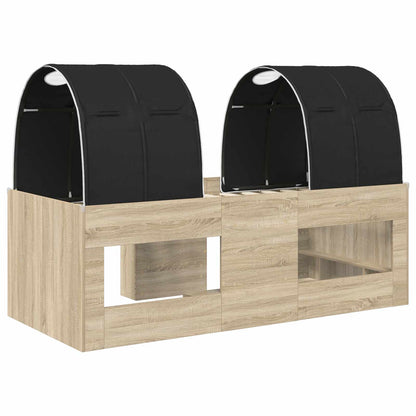 Letto con Tunnel 3 pz Rovere Sonoma e Nero Legno ingegnerizzato | homemem39