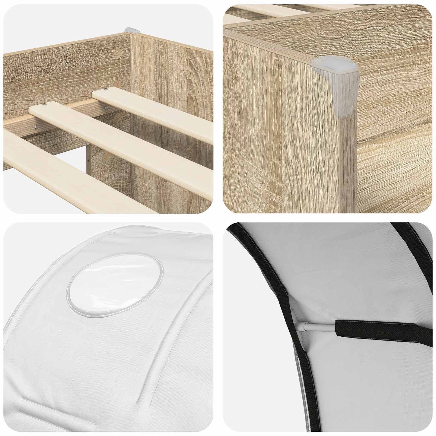 Letto con Tunnel 3 pz Rovere Sonoma e Bianco | homemem39