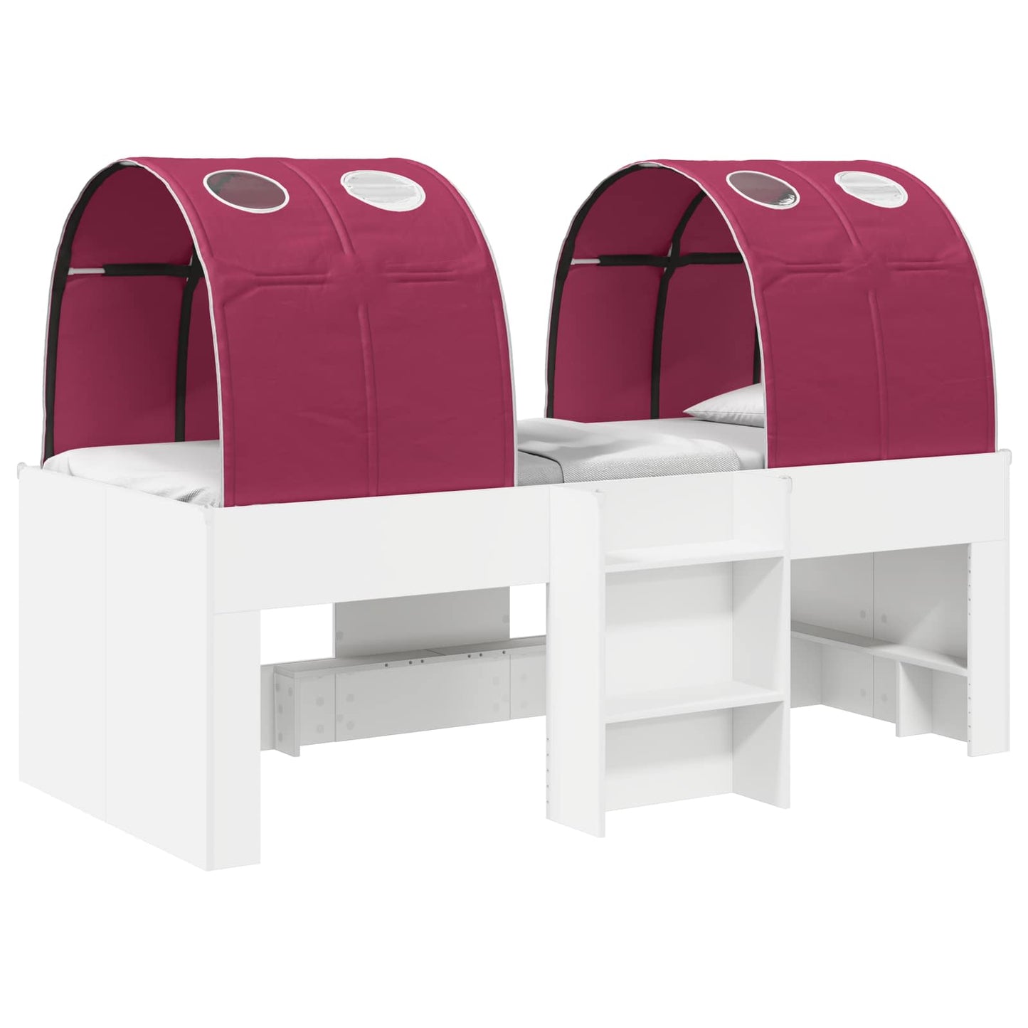 Letto con Tunnel 3 pz Bianco e Rosso Legno ingegnerizzato | homemem39