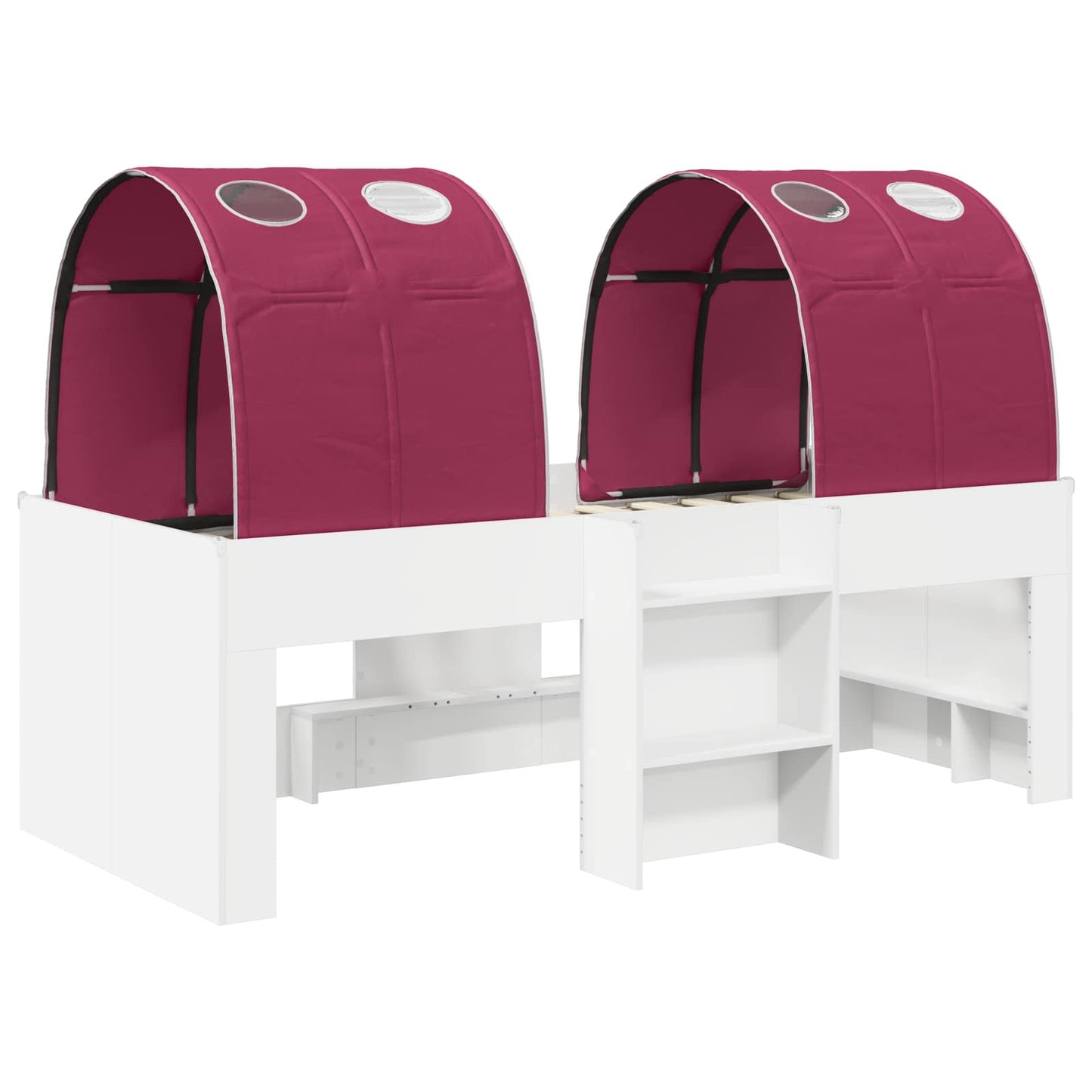 Letto con Tunnel 3 pz Bianco e Rosso Legno ingegnerizzato | homemem39