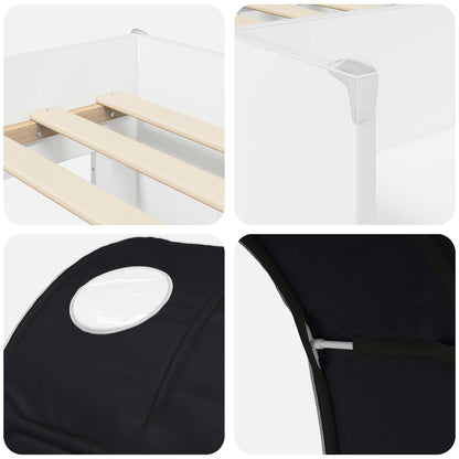 Letto con Tunnel 4 pcs Bianco e Nero Legno ingegnerizzato | homemem39
