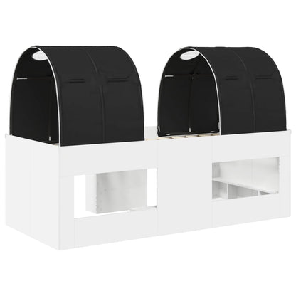 Letto con Tunnel 4 pcs Bianco e Nero Legno ingegnerizzato | homemem39