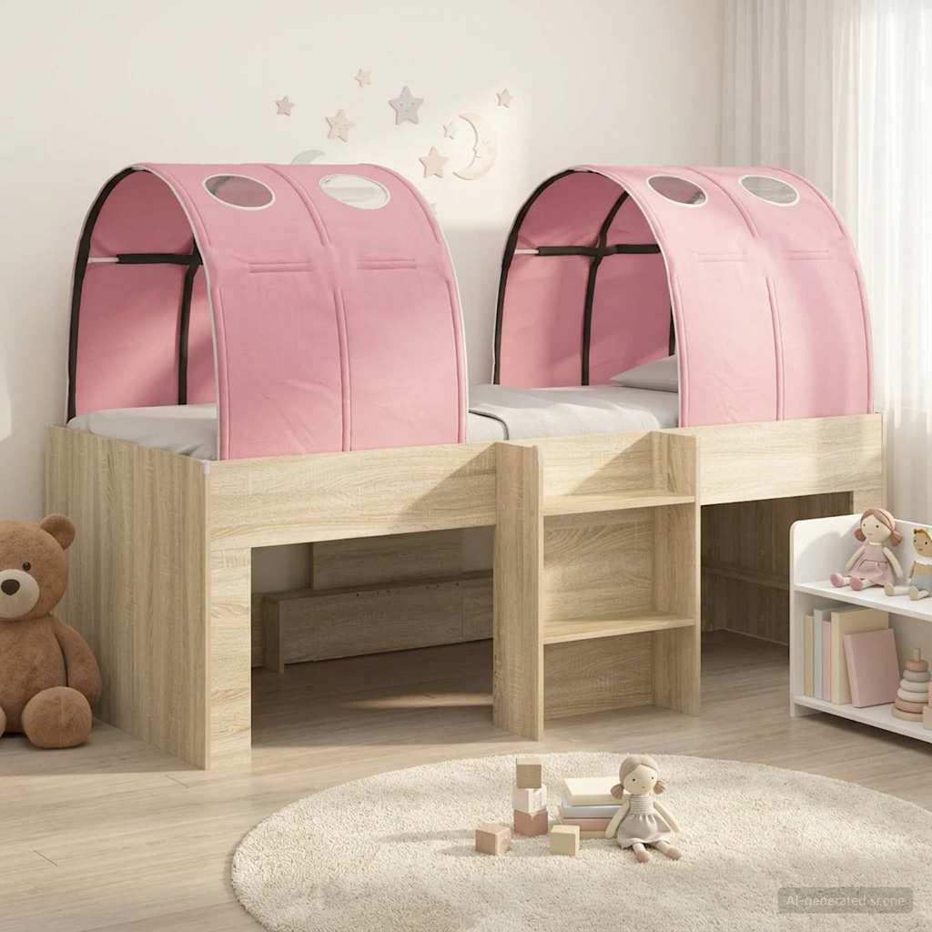 Letto con Tunnel 3 pz Rovere Sonoma e Rosa Legno ingegnerizzato | homemem39