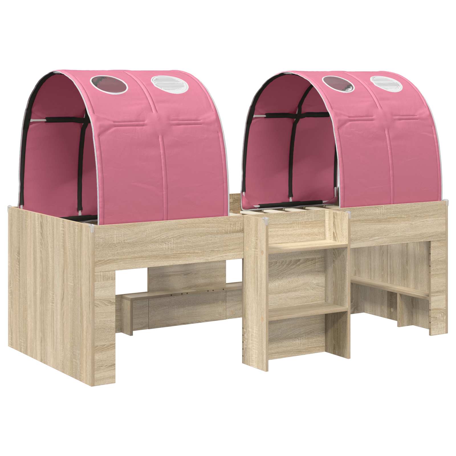 Letto con Tunnel 3 pz Rovere Sonoma e Rosa Legno ingegnerizzato | homemem39