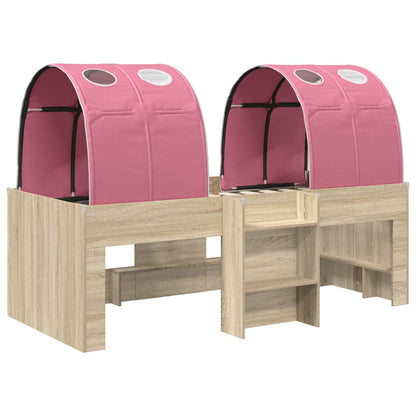 Letto con Tunnel 3 pz Rovere Sonoma e Rosa Legno ingegnerizzato | homemem39