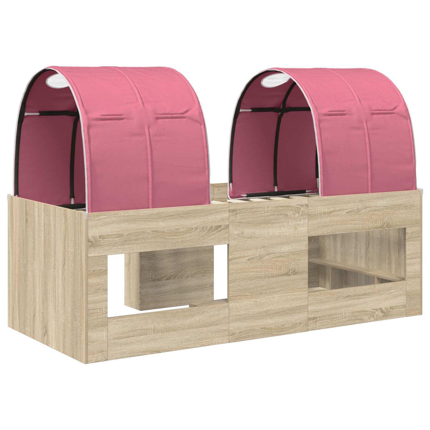 Letto con Tunnel 3 pz Rovere Sonoma e Rosa Legno ingegnerizzato | homemem39