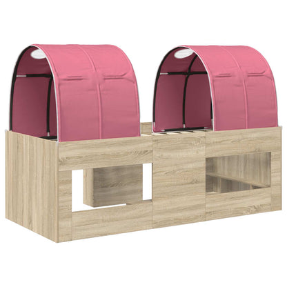 Letto con Tunnel 3 pz Rovere Sonoma e Rosa Legno ingegnerizzato | homemem39