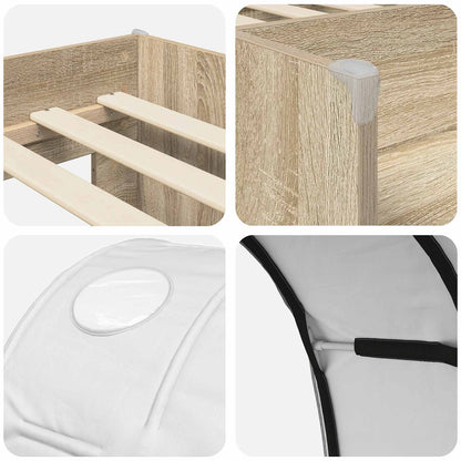 Letto con Tunnel 3 pz Rovere Sonoma e Bianco | homemem39