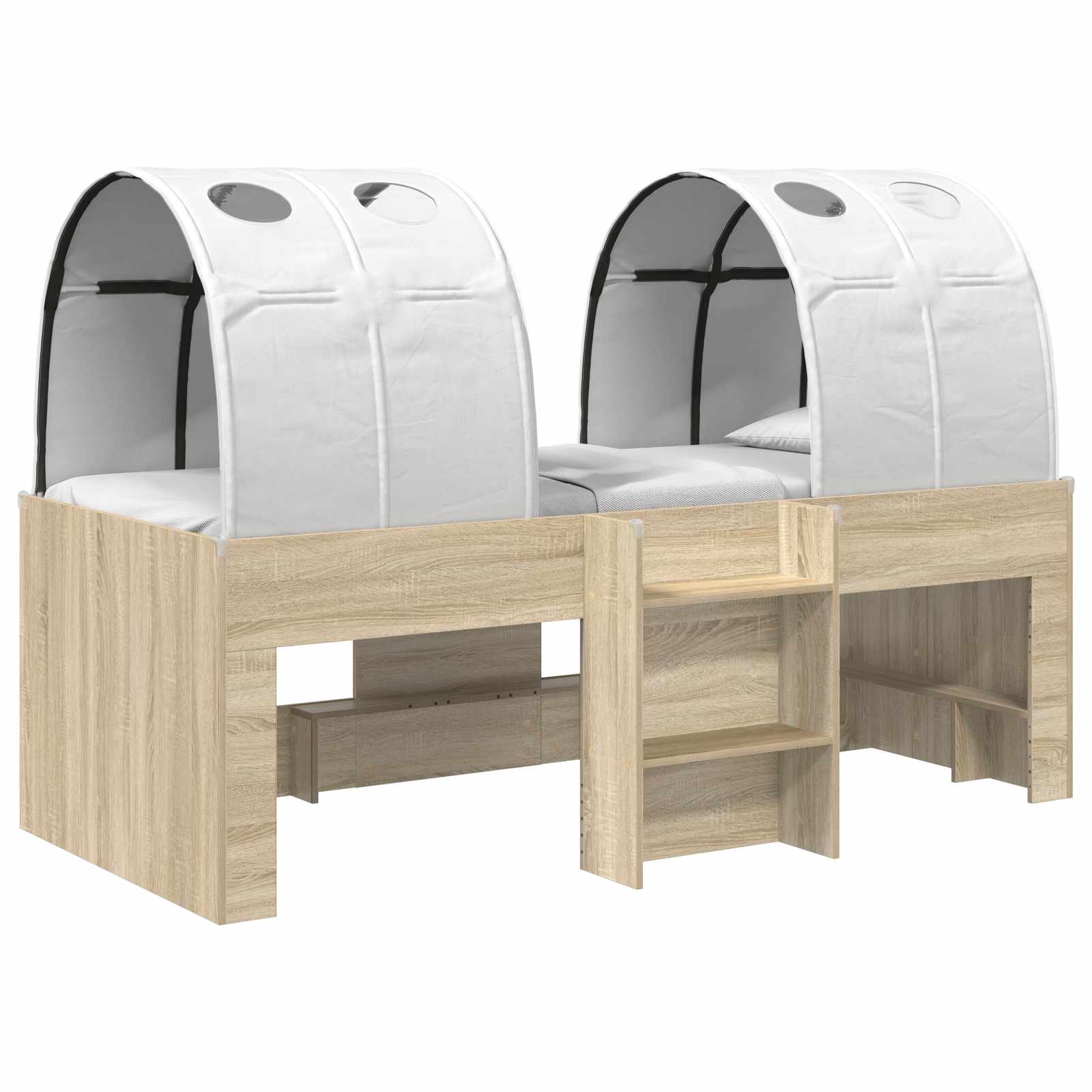 Letto con Tunnel 3 pz Rovere Sonoma e Bianco | homemem39