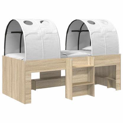 Letto con Tunnel 3 pz Rovere Sonoma e Bianco | homemem39