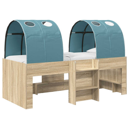 Letto con Tunnel 3 pz Sonoma e Azzurro Chiaro | homemem39