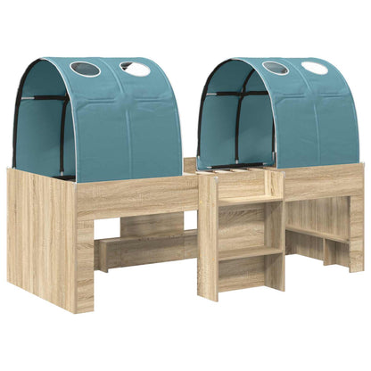 Letto con Tunnel 3 pz Sonoma e Azzurro Chiaro | homemem39
