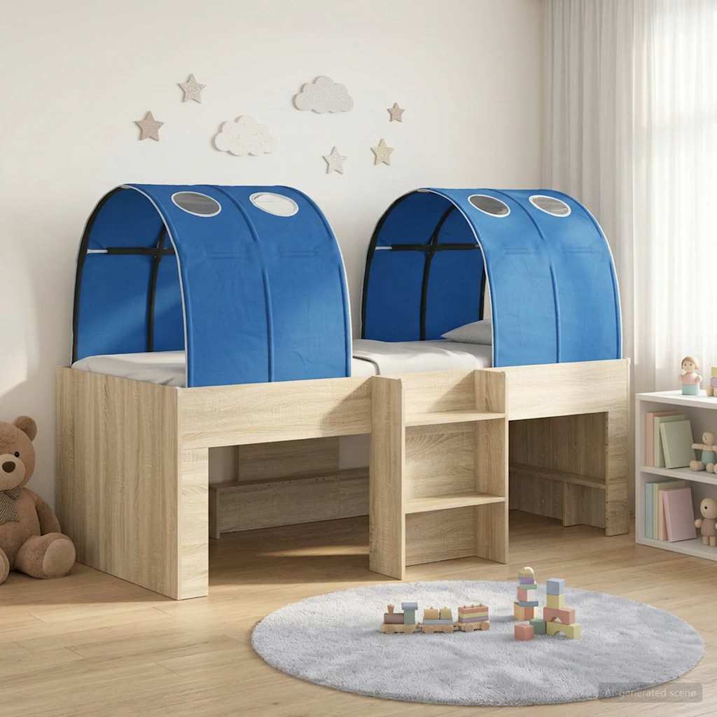 Letto con Tunnel 3 pz Sonoma e Blu Legno ingegnerizzato | homemem39