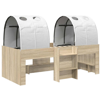 Letto con Tunnel 3 pz Sonoma e Bianco Legno ingegnerizzato | homemem39