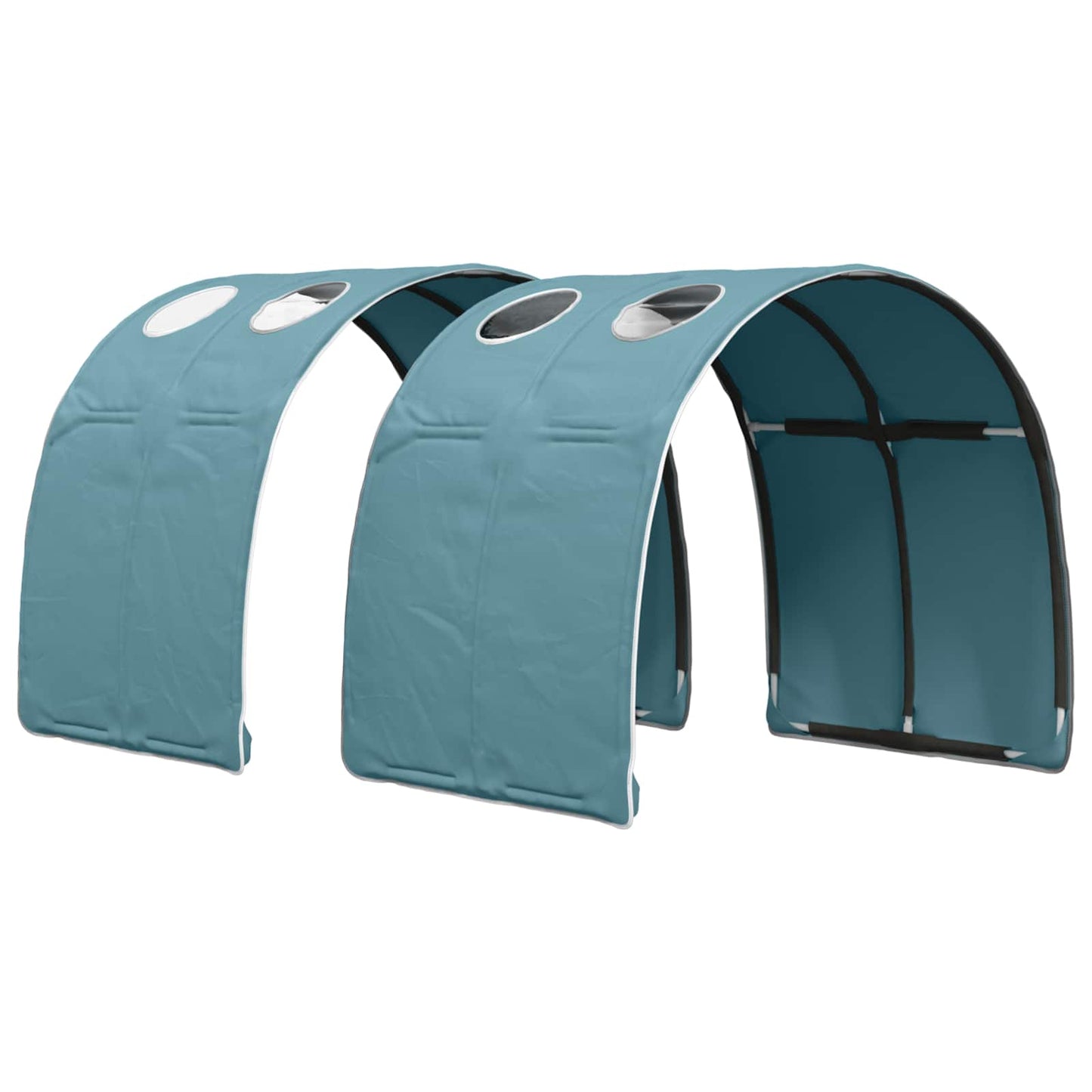 Letto con Tunnel 3 pz Bianco e azzurro Legno ingegnerizzato | homemem39