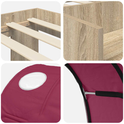 Letto con Tunnel 3 pz Sonoma e Rosso Legno ingegnerizzato | homemem39