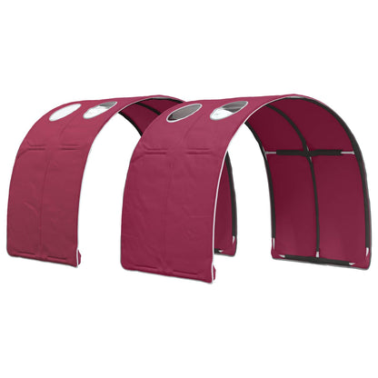 Letto con Tunnel 3 pz Sonoma e Rosso Legno ingegnerizzato