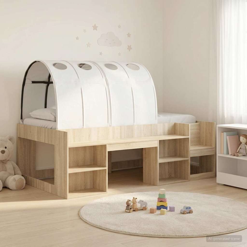 Letto con Tunnel 3 pz Sonoma e Bianco Legno ingegnerizzato | homemem39