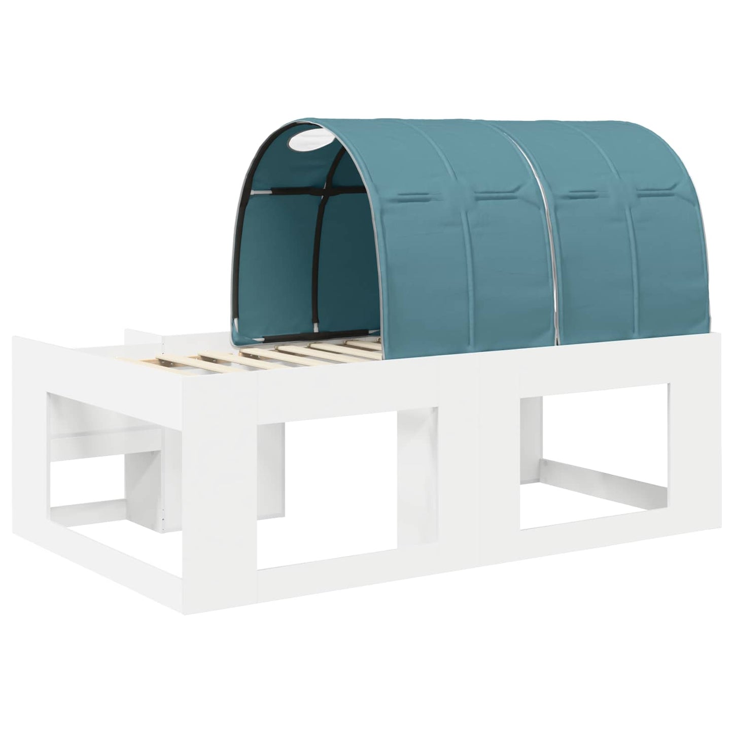 Letto alto per bambini con storage 3 pz Bianco e azzurro | homemem39