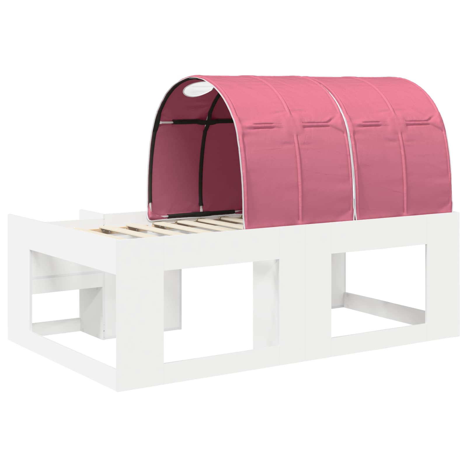 Letto alto per bambini con storage 3 pz Bianco e Rosa | homemem39