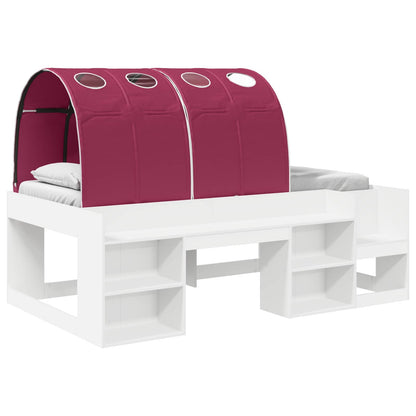 Letto alto per bambini con storage 3 pz Bianco e Rosso | homemem39