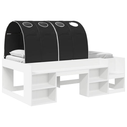 Letto alto per bambini con storage 3 pz Bianco e Nero | homemem39