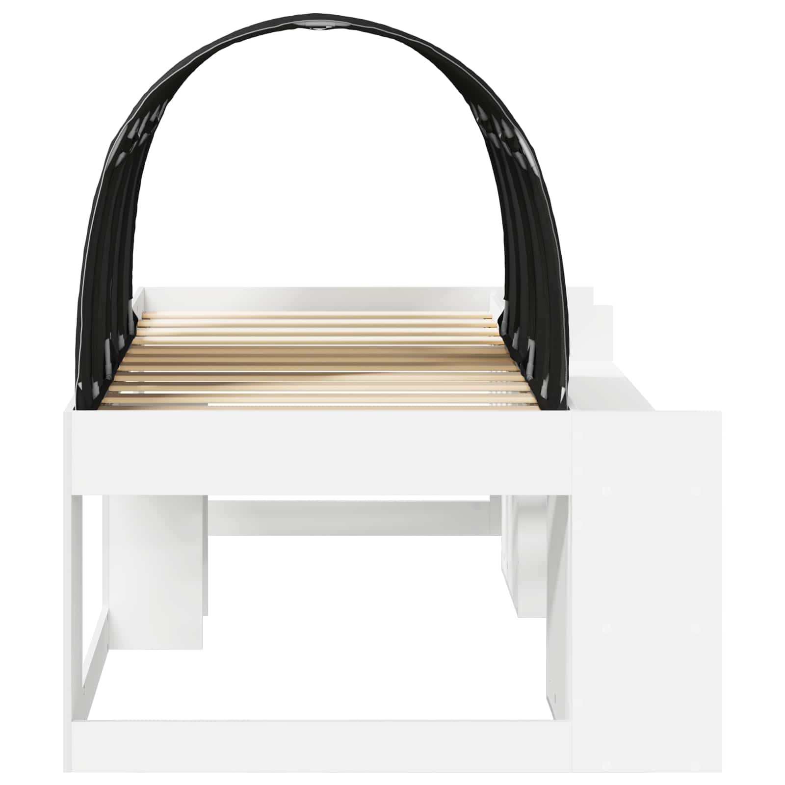 Letto alto per bambini con storage 3 pz Bianco e Nero | homemem39