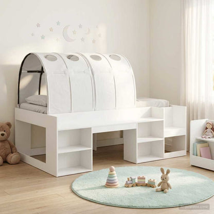 Letto alto per bambini con storage 3 pz Bianco | homemem39