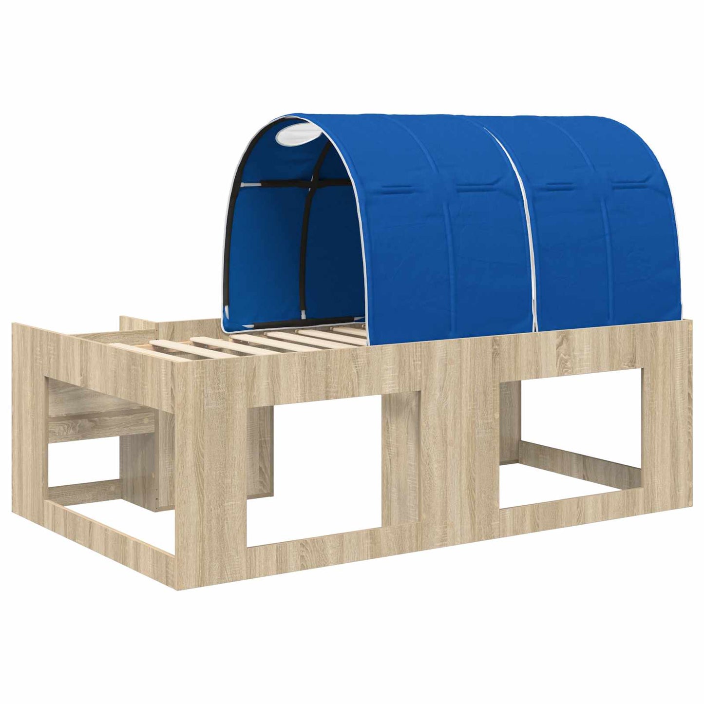 Letto alto per bambini con storage Rovere Sonoma e Blu | homemem39