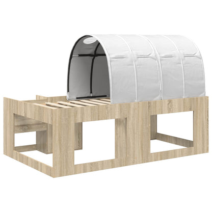 Letto alto per bambini con storage 3 pz Rovere Sonoma e bianco | homemem39