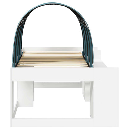 Letto con Tunnel 3 pz Bianco e azzurro Legno ingegnerizzato | homemem39