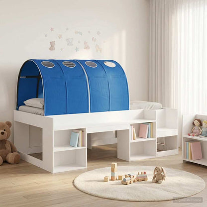 Letto con Tunnel 3 pz Bianco e Blu Legno ingegnerizzato | homemem39