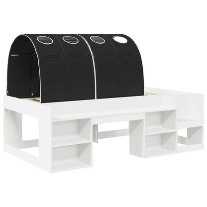 Letto con Tunnel 3 pz Bianco e Nero Legno ingegnerizzato | homemem39