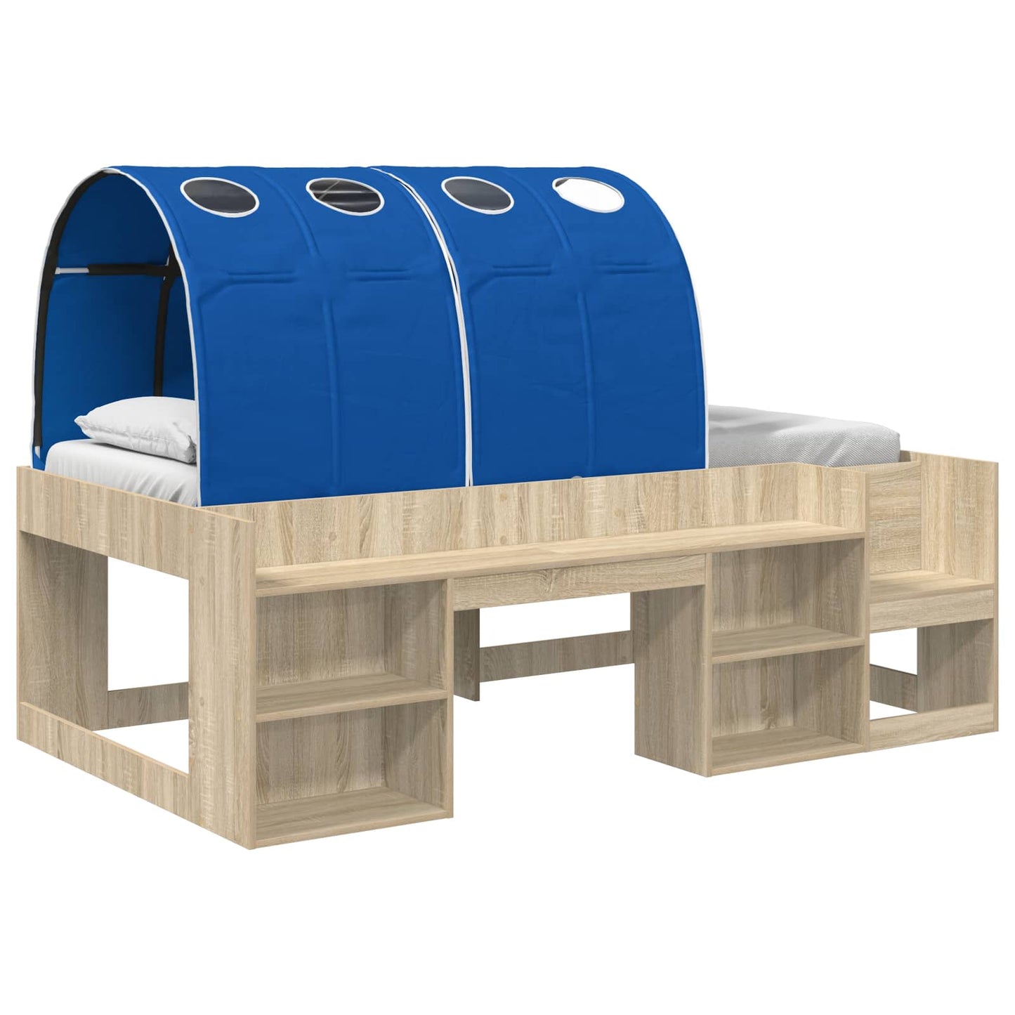 Letto con Tunnel 3 pz Rovere Sonoma e Blu Legno ingegnerizzato | homemem39