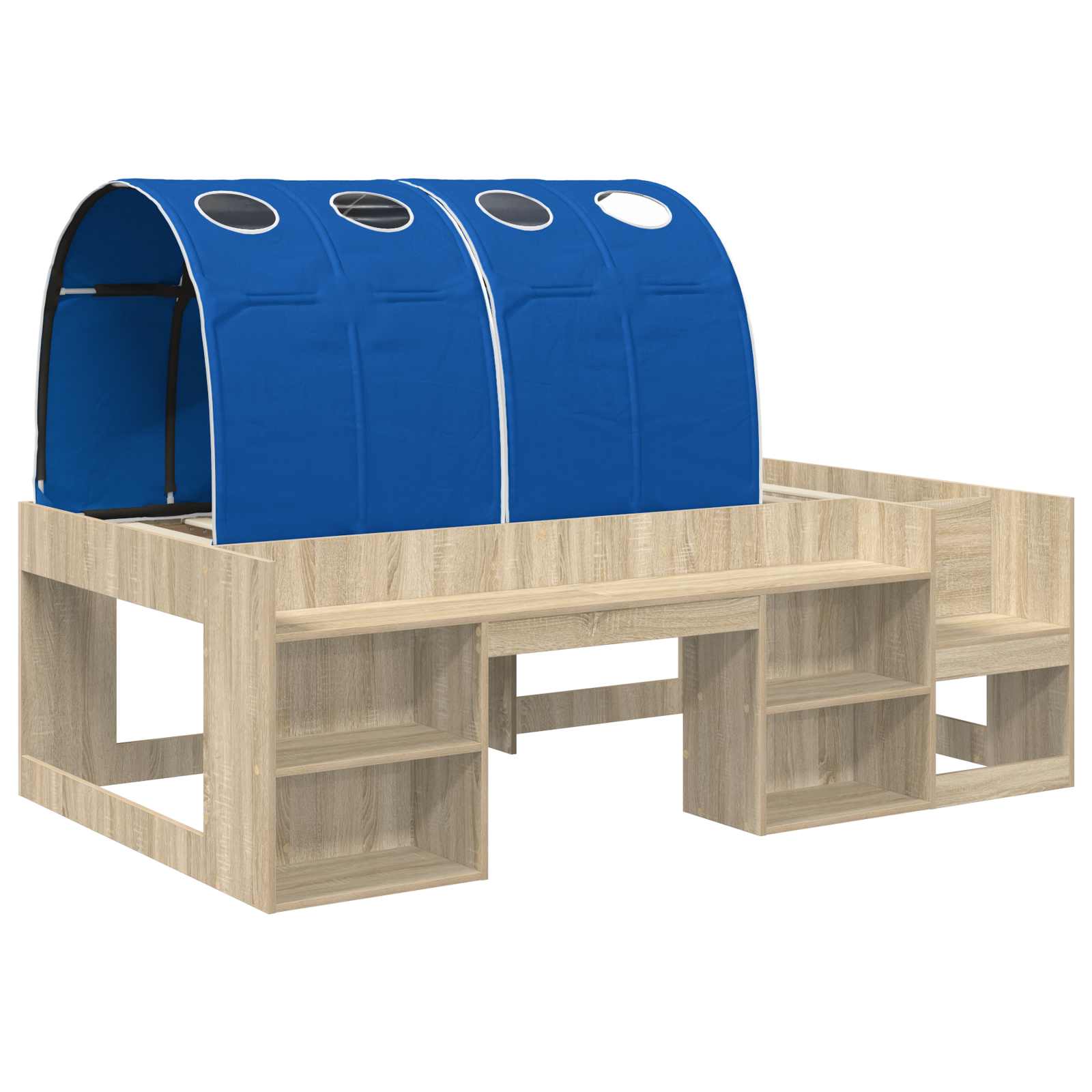 Letto con Tunnel 3 pz Rovere Sonoma e Blu Legno ingegnerizzato | homemem39