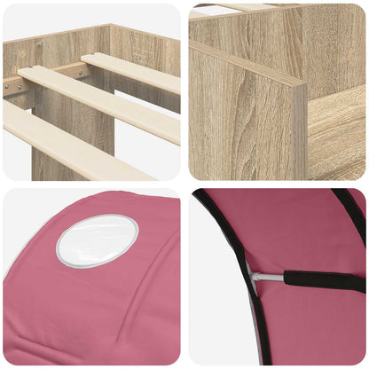 Letto con Tunnel 3 pz Rovere Sonoma e Rosa Legno ingegnerizzato | homemem39